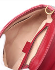 Pre-Loved GG Marmont Top Handle Handbag Quilted Leather Small with Aged Gold Hardware, Black