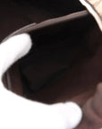 Pre-Loved GG Backpack Monogram Coated Canvas with Silver Hardware, Beige/Brown