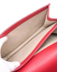 Pre-Loved Interlocking G Crossbody Bag Plain Leather with Gold Hardware Small, Red
