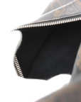 Pre-Loved Triomphe Backpack Triomphe Coated Canvas with Silver Hardware, Black and Brown