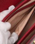 Pre-Loved Queen Margaret Handbag Monogram Coated Canvas Small with Aged Gold Hardware, Beige Ebony Red