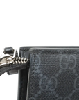 Pre-Loved GG Supreme Web Pouch Clutch Monogram Coated Canvas with Silver Hardware, Black