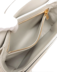 Pre-Loved Triomphe Shoulder Bag Leather Teen with Gold Hardware, White