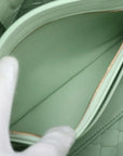 Pre-Loved Andiamo Tote Intrecciato Leather Small with Gold Hardware, Mint Green