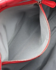 Pre-Loved Lady Dior Soft Shopping Tote Cannage Leather Large with Silver Hardware, Red