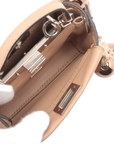 Pre-Loved Peekaboo Handbag Leather Micro with Silver Hardware, Beige