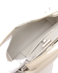 Pre-Loved Peekaboo Handbag Leather Mini with Silver Hardware, Ivory