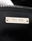 Pre-Loved Crossbody Bag Crochet Raffia with Silver Hardware, Black