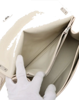 Pre-Loved Crush Sling Shoulder Bag Leather Small with Silver Hardware, Cream