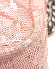 Pre-Loved GG Marmont Shoulder Bag Quilted Sequins Mini with Silver Hardware, Pink