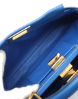 Pre-Loved Peekaboo Handbag Leather Mini with Gold Hardware, Blue