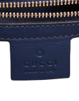 Pre-Loved Sylvie Shoulder Bag Leather Small with Gold Hardware, Navy Blue