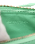 Pre-Loved Sunrise Shoulder Bag Intrecciato Leather Small with Gold Hardware, Mint Green