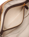 Pre-Loved Arcadie Handbag Suede Small with Gold Hardware, Brown