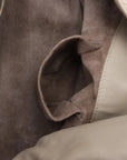 Pre-Loved Campana Shoulder Bag Intrecciato Leather with Gunmetal Hardware, Beige