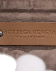 Pre-Loved Veneta Shoulder Bag Intrecciato Leather Medium with Silver Hardware, Beige