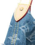 Pre-Loved Pochette Accessoires Pochette Monogram Denim with Gold Hardware, Blue
