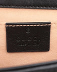 Pre-Loved GG Marmont Shoulder Bag Monogram Coated Canvas Mini with Gold Hardware, Beige / Ebony with Black Leather Trim