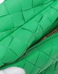 Pre-Loved Jodie Handbag Intrecciato Leather Mini with Gold Hardware, Green