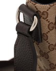 Pre-Loved GG Messenger Crossbody Bag Monogram Coated Canvas with Silver Hardware, Beige/Ebony