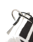 Pre-Loved Baguette Crossbody Bag Monogram Canvas Nano with Silver Hardware, White and Black
