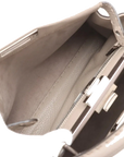 Pre-Loved Peekaboo Selleria Handbag Leather with Silver Hardware, Taupe