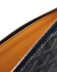 Pre-Loved Senat Pochette Goyardine Coated Canvas MM with Silver Hardware, Navy Blue