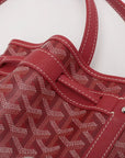 Pre-Loved Petit Flot Bucket Bag Goyardine Coated Canvas Small with Silver Hardware, Red