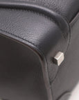 Pre-Loved Luggage Tote Leather Mini with Silver Hardware, Black