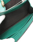 Pre-Loved Dionysus Wallet on Chain Crossbody Bag Leather Mini with Aged Gold and Silver Hardware, Green