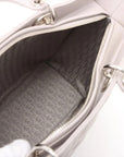 Pre-Loved Lady Dior Handbag Cannage Leather Large with Silver Hardware, Grey