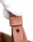 Pre-Loved Vertical Cabas Tote Triomphe Canvas Coated Mini with Gold Hardware, Brown