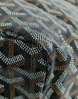 Pre-Loved Saint Louis Tote Goyardine Chevron Coated Canvas GM with Silver Hardware, Black/Brown