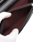 Pre-Loved Wallet on Chain Crossbody Bag Quilted Leather with Silver Hardware, Black