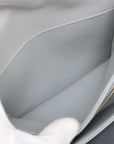 Pre-Loved Stirrup Flap Bag Shoulder Bag Leather Small with Gold Hardware, Light Gray