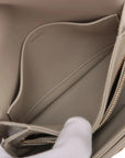 Pre-Loved Triomphe Shoulder Bag Leather Teen with Gold Hardware, Greige