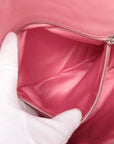 Pre-Loved Matelassé Crystal Cloquè Shoulder Bag Quilted Leather with Silver Hardware, Pink