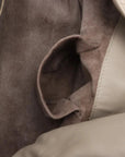 Pre-Loved Campana Shoulder Bag Intrecciato Leather with Gunmetal Hardware, Beige