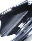 Pre-Loved Peekaboo Handbag Leather Mini with Silver Hardware, Black