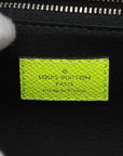 Pre-Loved Dopp Kit Pochette Monogram Coated Canvas with Silver Hardware, Neon Yellow