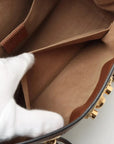 Pre-Loved Padlock Tote Monogram Coated Canvas Small with Gold Hardware, Beige Ebony
