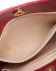 Pre-Loved Quilted Hobo Shoulder Bag Quilted Patent Leather with Aged Gold Hardware, Red