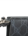 Pre-Loved GG Supreme Web Pouch Clutch Monogram Coated Canvas with Silver Hardware, Black