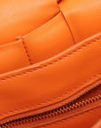 Pre-Loved Padded Cassette Crossbody Bag Intrecciato Leather with Gold Hardware, Orange