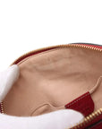 Pre-Loved Ophidia Shoulder Bag Suede Small with Gold Hardware, Navy Blue
