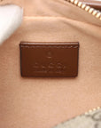 Pre-Loved GG Retro Interlocking G Camera Bag Crossbody Bag GG Supreme Coated Canvas Mini with Gold Hardware, Beige and Ebony