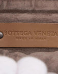 Pre-Loved Veneta Shoulder Bag Intrecciato Leather Medium with Silver Hardware, Beige