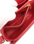Pre-Loved Triomphe Shoulder Bag Leather Teen with Gold Hardware, Red