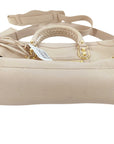 Pre-Loved Classic City Handbag Leather Small with Gold Hardware, Beige