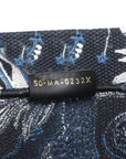 Pre-Loved Book Tote Tote Canvas Embroidered Medium, Blue and White